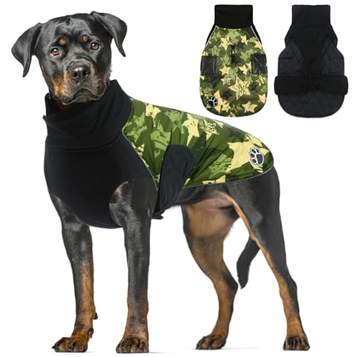 ALAGIRLS Hundemantel Fleece Hundemantel Französische Bulldogge Hundemantel Regendicht ALADC002 GreenStarCamo L von ALAGIRLS