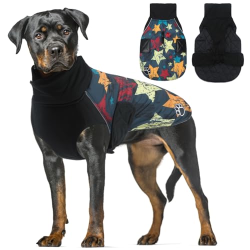 ALAGIRLS Hundemantel Warm Outdoor Hundemantel Regenmantel Hund Groß Hundemantel Grosse Hunde Winter ALADC002 ColorfulStarCamo XXL von ALAGIRLS