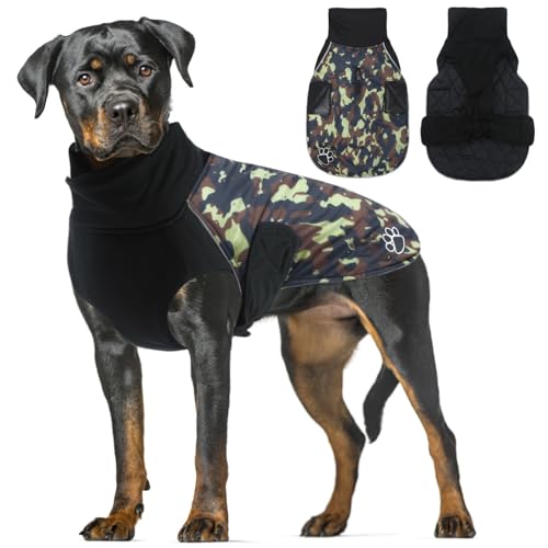 ALAGIRLS Hundemantel Winter Hundemantel mit Bauchschutz Hunderegenmantel Mittelgroße Hunde ALADC002 BrownCamo L von ALAGIRLS