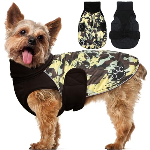 ALAGIRLS Outdoor Hundemantel Hundemantel mit Bauchschutz Hundemantel Kleine Hunde ALADC002 BrownStarCamo XS von ALAGIRLS