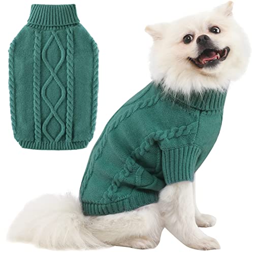 Haustier Katze Hunde Pullover, Winter Warmer Hund Katzenpullover Kleidung Haustier Pullover Haustiermantel Welpenpullover PeacockGreen XXL von ALAGIRLS