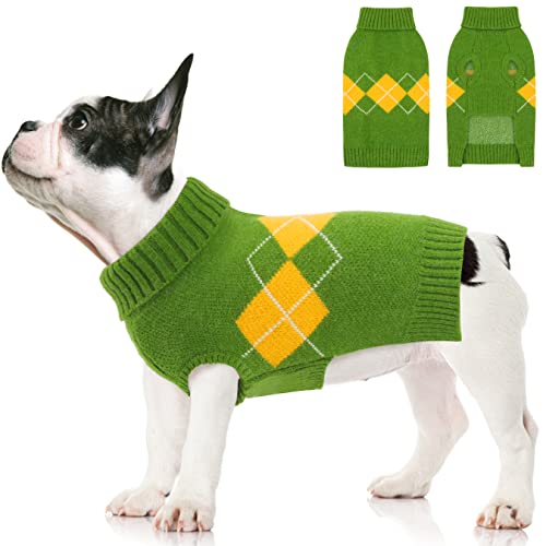 Haustier Warmer Pullover Weiche Winterkleidung, Haustiermantel Hundepullover Weste Warmer Mantel, Winter Warmer Hund Katzenpullover Kleidung Haustiermantel Kostüm Welpenpullover,Green L von ALAGIRLS