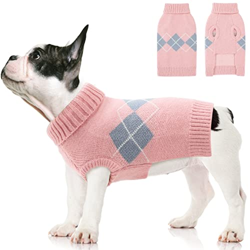 Hundepullover Weste Gestrickter Winterpullover, Haustier Weiche Strickwolle Winter Pullover, Winter Hund Mantel Jacke Weste Warmer Haustier Pullover Kleidung für Haustier Katze Hund, Pink XXL von ALAGIRLS