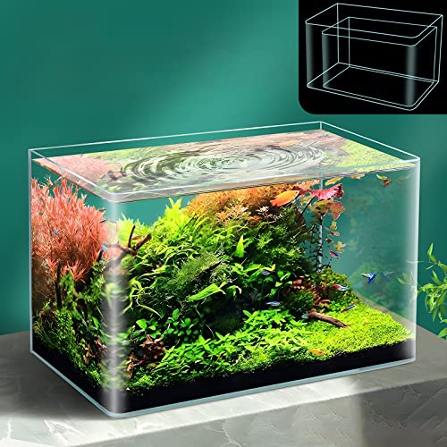 Kleines Aquarium, randlos, für Betta/Nano/Goldfisch/Schnecke/Garnelen, Fischtank, kleines Aquarium, 2 Stück von ALALAL