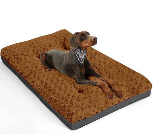 ALANMOND Hundebett Grosse Hunde, Hundekissen flauschig Hundematte mittelgroße Hunde, Waschbar Hundekorb wasserdicht rutschfeste, atmungsaktiv, Haustierbett Hundematratze Braun 91x58 cm ALANMOND Hundebett Grosse Hunde, Hundekissen flauschig Hundematte mittelgroße Hunde, Waschbar Hundekorb wasserdicht rutschfeste, atmungsaktiv, Haustierbett Hundematratze Braun 91x58 cm von ALANMOND