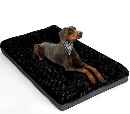 ALANMOND Hundebett Grosse Hunde, Hundekissen flauschig Hundematte mittelgroße Hunde, Waschbar Hundekorb wasserdicht rutschfeste, atmungsaktiv, Haustierbett Hundematratze Schwarz 91x58 cm ALANMOND Hundebett Grosse Hunde, Hundekissen flauschig Hundematte mittelgroße Hunde, Waschbar Hundekorb wasserdicht rutschfeste, atmungsaktiv, Haustierbett Hundematratze Schwarz 91x58 cm von ALANMOND