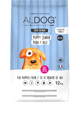 CROCCHETTE ALDOG PUPPY E JUNIOR MAIALE E RISO MEDIUM. 12KG von ALDOG