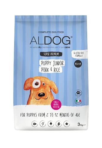 CROCCHETTE ALDOG PUPPY E JUNIOR MAIALE E RISO MEDIUM. 3KG von ALDOG