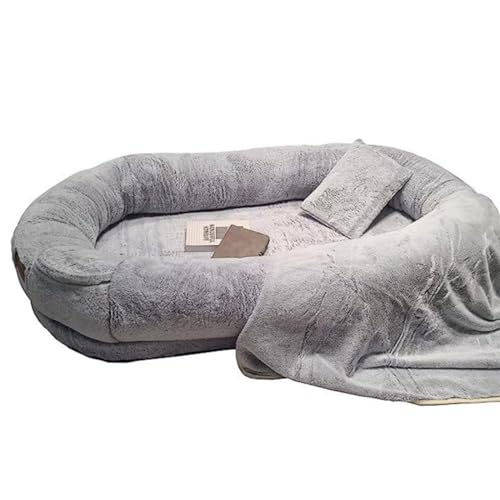 Menschliches Hundebett Abnehmbare und waschbare Hundehütte Sofa, Riesenhütte und Hundebett für Katzen und Hunde, einzigartige Designs (175 * 90 * 30 gray) von ALEEIK