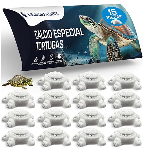 AF® - 15 Sepiaschalen für Schildkröten, 15 Pack Calcium schildkröten Erde zur Stärkung der Schale | Setzt langsam Kalzium frei, Verhindert schlechten Geruch, Vitaminformel von ALEJANDRO FUENTES