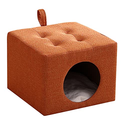 ALEjon Cat Cube Condo, tragbares Haustierhaus, Ottomane, Schlafzimmer, Spielzimmer, Kinderzimmer, kleines Hundebett, geeignet für Katzen mit einem Gewicht von weniger als 7,5 kg (Stil: Stil 2) von ALEjon