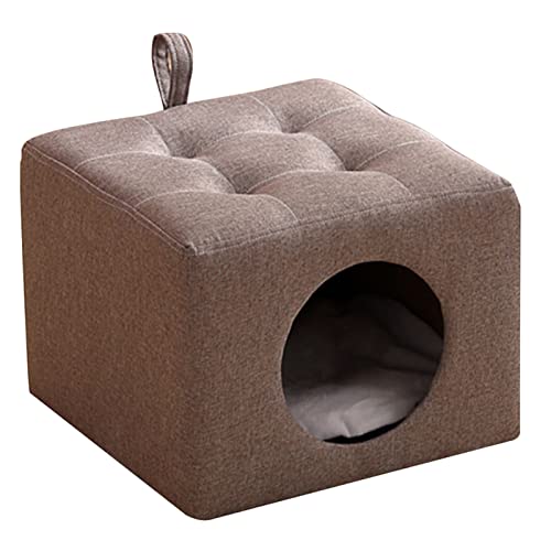 ALEjon Cat Cube Condo, tragbares Haustierhaus, Ottomane, Schlafzimmer, Spielzimmer, Kinderzimmer, kleines Hundebett, geeignet für Katzen mit einem Gewicht von weniger als 7,5 kg (Stil: Stil 4) von ALEjon