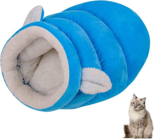 ALEjon Flauschiges, bequemes, Flauschiges Kuschel-Katzenbett, Schlafsack, wärmende Schlafzone für Haustiere, gemütliches Bett, Katzenbau mit Ohrenhöhle, großes waschbares Nest für Welpen, waschbar von ALEjon