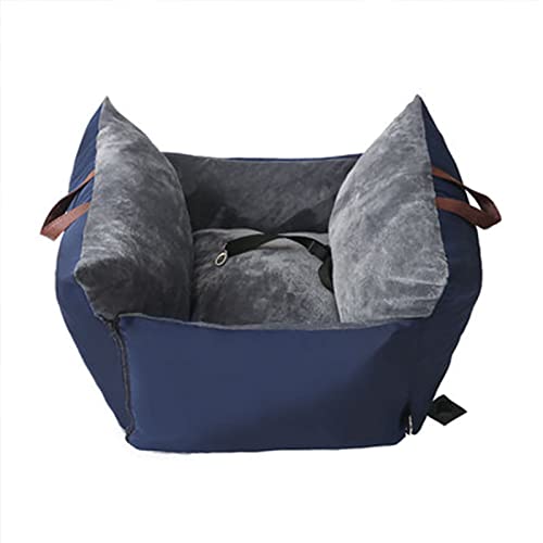 ALEjon Plüsch-Autositz für Haustiere – Heim- und Reisebett mit doppeltem Verwendungszweck, Marineblau, abnehmbar und waschbar, warm und sicher von ALEjon