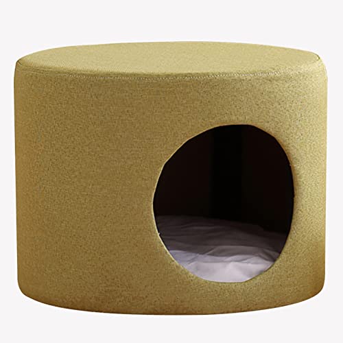 ALEjon Runder Katzenbett-Fußhocker, Bequeme Katzenhaushöhle, für Kätzchen/kleine Haustiere/kleine Hunde/Hasen/Kaninchen, (Stil: Stil 1) von ALEjon