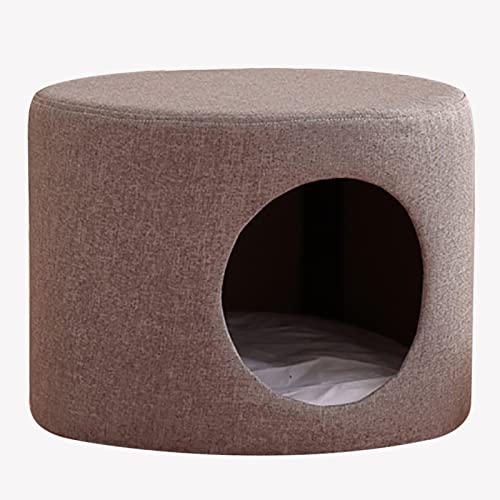 ALEjon Runder Katzenbett-Fußhocker, Bequeme Katzenhaushöhle, für Kätzchen/kleine Haustiere/kleine Hunde/Hasen/Kaninchen, (Stil: Stil 2) von ALEjon