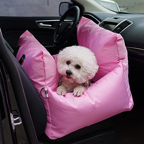 ALEjon Tragbarer rosafarbener Autositz für Hunde: Abnehmbarer, waschbarer und reisesicherer Haustiersitz mit Tragegriff von ALEjon