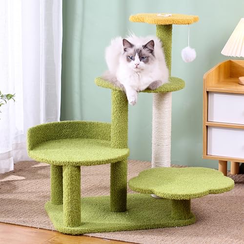 Cozy Haven: Plüsch-Kratzbaum mit geräumigem Bett, mehrschichtigen Plattformen und Sisal-Kratzbaum für kleine Katzen von ALEjon