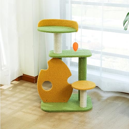 Deluxe-Katzenparadies: Mehrstöckiges Katzenmöbel mit Kratzbaum, Regalen und Spielzeugball – Perfekter Katzenkletterbaumturm für mittelgroße und große Kätzchen im Innenbereich von ALEjon