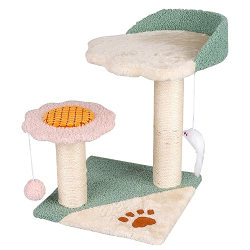 Interaktiver Katzenspielplatz: Kratzbaum für Zimmerkatzen mit Kratzbaum aus Sisal, Kratzbaum für Kätzchen und baumelndem Ball von ALEjon