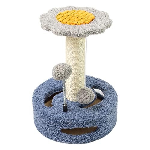 Kreatives Sonnenblumen-Design: 35 cm Kleiner Kratzbaum – Perfekter Indoor-Spielplatz für Katzen mit Sisal-Kratzstämmen, Sprungplattform und Kletterspaß! von ALEjon