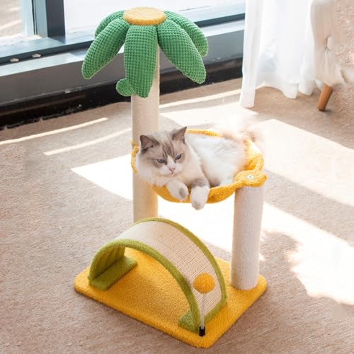 Ultimativer Spielparadies für Katzen – Mehrstöckiger Kratzbaum mit Hängematte, Kratzbäumen und Spielball – Perfekter Ruheplatz für Kätzchen und kleine Katzen – 25,6 Zoll von ALEjon