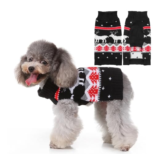 ALI2 Weihnachten Hund Pullover Hund Xmas Pullover, Gestrickte Hund Katze Winterkleidung für Kleine Mittlere Hunde, Hund Weihnachtskleidung für Kleine Mittlere Chihuahua Französische Bulldogge Dackel von ALI2