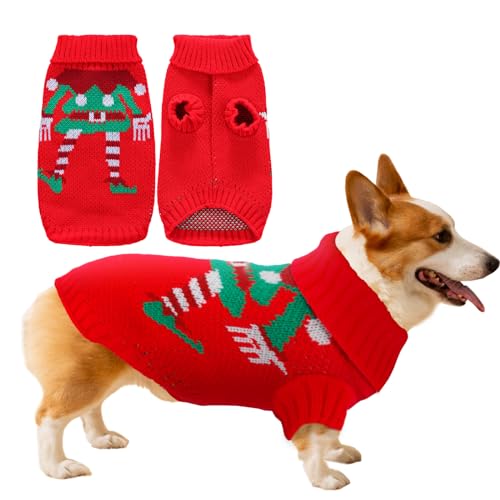 ALI2 Weihnachten Hund Pullover Hund Xmas Pullover, Gestrickte Hund Katze Winterkleidung für Kleine Mittlere Hunde, Hund Weihnachtskleidung für Kleine Mittlere Chihuahua Französische Bulldogge Dackel von ALI2