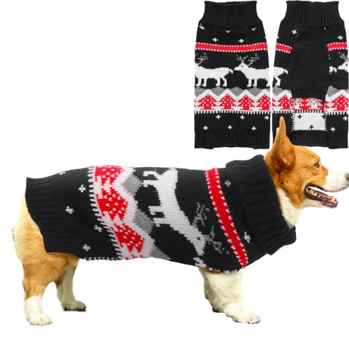 ALI2 Weihnachten Hund Pullover Hund Xmas Pullover, Gestrickte Hund Katze Winterkleidung für Kleine Mittlere Hunde, Hund Weihnachtskleidung für Kleine Mittlere Chihuahua Französische Bulldogge Dackel von ALI2