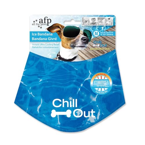 AFP Halstuch CHILL Out Ice Bandana zum Kuehlen Fuer Hunde M (38-46 cm) von ALL FOR PAWS