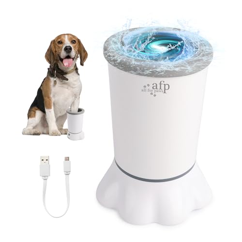 ALL FOR PAWS Automatischer Hundepfotenreiniger | Elektrischer Hundepfotenwaschbecher für schlammige Krallen, tragbarer Haustier-Hundepfotenreiniger, USB-wiederaufladbarer Haustier-Fußwascher von ALL FOR PAWS