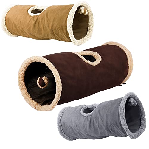 ALL FOR PAWS Katzentunnel Katzenspielzeug Faltbar Spieltunnel Knisternder Rascheltunnel für alle Katzen Kaninchen Welpen und kleine Tiere (1 Loch-M-67CM) von ALL FOR PAWS