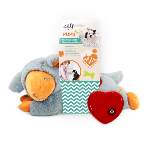 ALL FOR PAWS Kuscheltier für Hunde, Welpenspielzeug Hunde Herzschlag Plüschtier Welpe Verhaltenshilfe Plüschtier Haustier Plüschtier… (Grey Sheep(One Heartbeat)) von ALL FOR PAWS