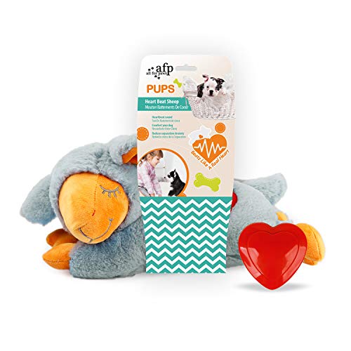 ALL FOR PAWS Kuscheltier für Hunde, Welpenspielzeug Hunde Herzschlag Plüschtier Welpe Verhaltenshilfe Plüschtier Haustier Plüschtier… (Grey Sheep(One Heartbeat)) von ALL FOR PAWS