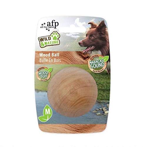 ALL FOR PAWS Wild & Nature Maracas Holzball für Hunde, Medium, 2,78 kg von ALL FOR PAWS