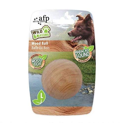 ALL FOR PAWS Wild & Nature Maracas Holzball für Hunde, groß, 3,7 kg von ALL FOR PAWS