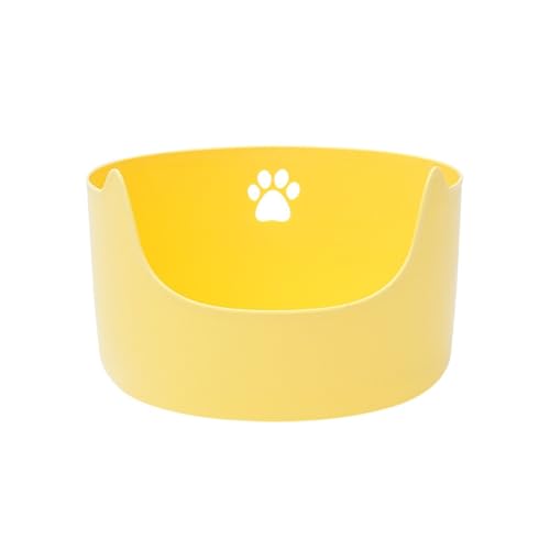 Katzentoilette Große Katzentoilette, spritzwassergeschützt, offene Katzentoilette, leicht zu reinigen, Keine Installation erforderlich Glatte Oberfläche Leicht zu Reinigen (Color : Yellow, Size : A von ALLC