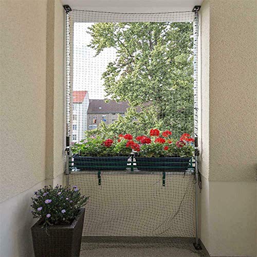 ALLEGRA Balkon Katzennetz Netz Schutznetz Katzengitter Transparent 3x2m Katzenschutznetz Fensterschutz Katze Fenster Balkonschutz Balkonnetz Katzen Sicherheitsnetz Katzenschutz Netze Meterware von ALLEGRA