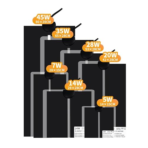ALLOMN Reptilien Heizkissenmatte, Einstellbare Reptilien wärmematte Wärmekissen Thermostat mit Temperaturregelung Timer für Haustiere Turtle Snakes Lizard Gecko Spinne(Einfarbig 14W-28x28cm) von ALLOMN