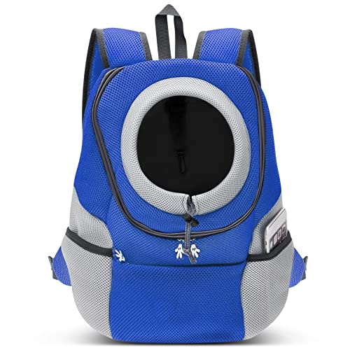 ALLSOPETS Rucksack für Hunde Tragbare Motorrad Haustierträger Rucksäcke für Kleine Hunde Katzen Verstellbare Haustiertaschen Hundetrage Rucksack für Fahrrad Wandern Camping (Mitternachtsblau, L) von ALLSOPETS