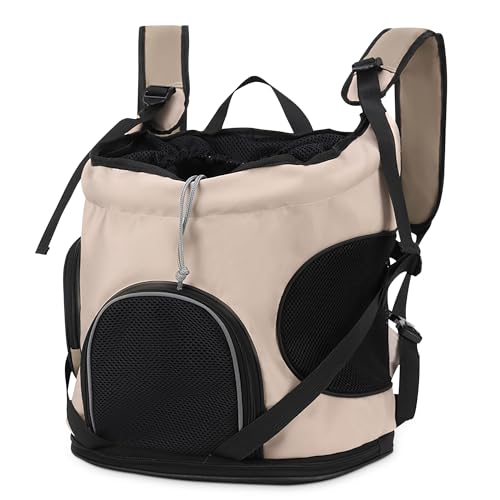 ALLSOPETS Hunde Frontträger Rucksack Hunderucksack Katzenrucksack für kleine Hunde Katzen Vorderer Brustträger Für Haustiere Reisen Atmungsaktive Rucksack für Wandern Camping Reisen Braun von ALLSOPETS