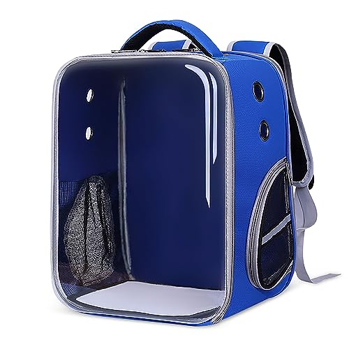 ALLSOPETS Hunderucksack, Faltbarer Haustier Rucksack für Katzen Hunde, Atmungsaktive Katzen Tragetasche, Vorderes Panorama Schiebedach, Perfekt für Reisen Wandern Spazierengehen Blau von ALLSOPETS