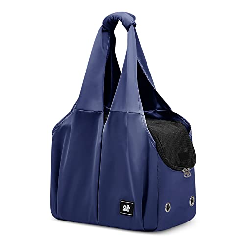 ALLSOPETS Hundetasche für Kleine Hunde Leichte Hund Tragetasche Haustiertasche Atmungsaktiv Bequem Katzentragetasche mit Leinenhaken für Reisen Outdoor Camping (Marineblau) von ALLSOPETS