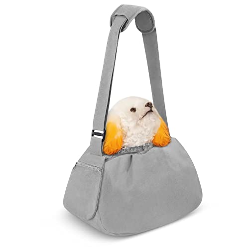 ALLSOPETS Hundetragetasche Hundetasche Tragetuch Hund Schultertasche Katzentragetasche Haustiere Tasche für Katzen Kleine Hunde Welpe Geeignet für Haustiere innerhalb von 6 kg Grau von ALLSOPETS