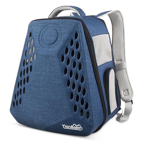 ALLSOPETS Katzen Rucksack Träger Haustier Rucksack für Hunde Katzen Tragbar Transportrucksack Transporttasche für Haustiere Reisen Atmungsaktive Rucksack für große Katzen Kleine Hunde Blau von ALLSOPETS