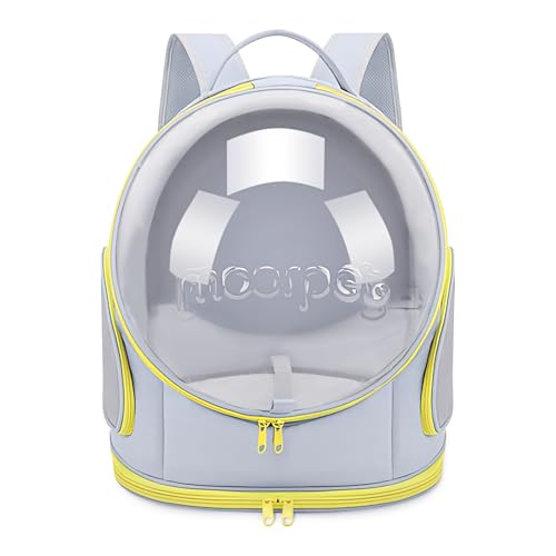 ALLSOPETS Katzenrucksack Träger Bubble Hunderucksack Belüfteter und Zusammenklappbarer Haustierträger für Katzen und Hunde bis zu 7.5KG Tragbarer Reise-Rucksack mit Innerem Sicherheitsgurt Grau von ALLSOPETS