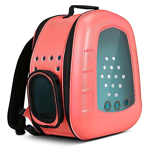 ALLSOPETS Katzenträger-Rucksack Bubble Hunderucksackträger Faltbares Haustier Rucksack für Katzen Welpen mit Abnehmbarer Matte Katzentragetasche für Reisen Wandern Spazierengehen Rosa von ALLSOPETS