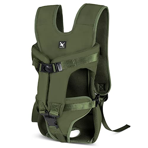 ALLSOPETS Hunderucksack, Leicht Hundetragerucksack für Hunde, Tragbarer Verstellba Hunde Frontrucksack, Haustierrucksack Zum Wandern Im Freien Bergsteigen Reisen (Armeegrün, XL) von ALLSOPETS