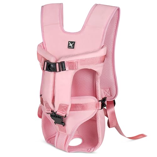 ALLSOPETS Rucksäcke für Hunde, Leicht Hundetragerucksack für Mittlere Hunde, Verstellbar Hunde Frontrucksack, Haustierrucksack Zum Wandern Im Freien Bergsteigen Reisen (Pastellrosa, L) von ALLSOPETS