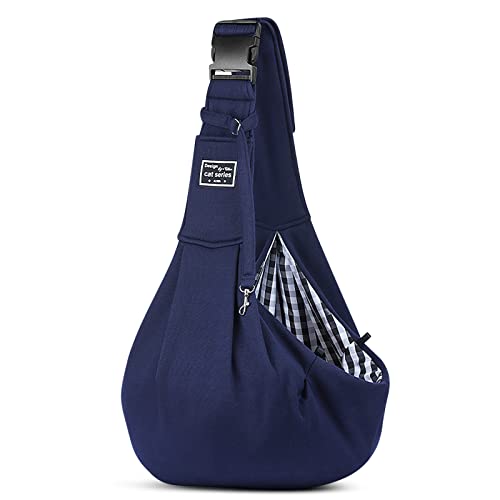 ALLSOPETS Hunde Tragetasche Reversible Welpenträgertasche mit Stauraum Tasche Freihändiger Katzentragetasche für Kleine Hunde und Katzen Ideal für Reisen und Outdoor (Mitternachtsblau) von ALLSOPETS